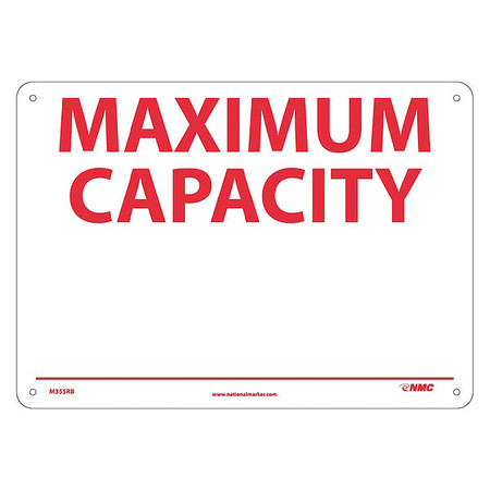NMC Maximum Capacity Sign, M355RB M355RB