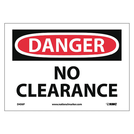 NMC No Clearance Sign, D456P D456P