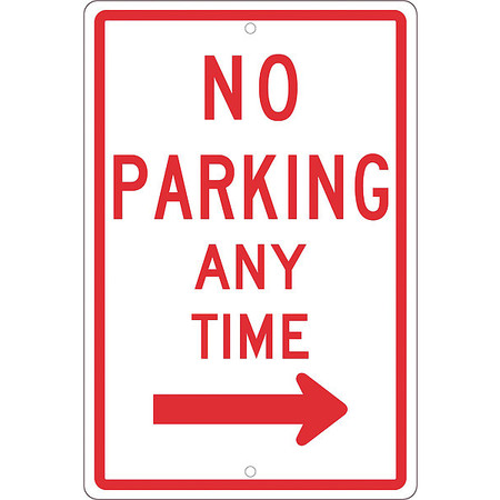 NMC No Parking Anytime Arrow Right Sign, TM15H TM15H