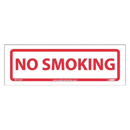 Nmc No Smoking Label, Pk25, M772AP M772AP