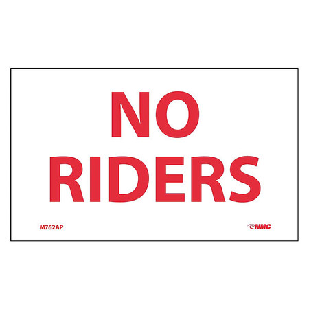 NMC No Riders Hazmat Label, Pk5 M762AP