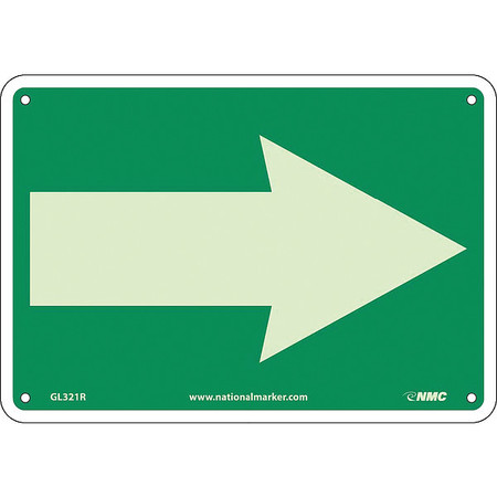 NMC Glow Emergency Right Arrow Sign, GL321R GL321R