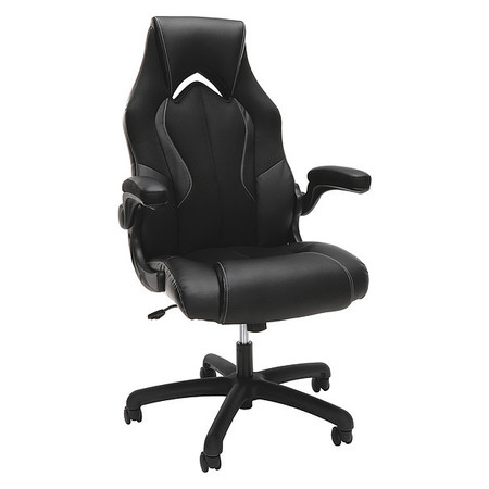 Essentials By Ofm Gaming Chair, Padded Flip-up, Black ESS-3086-BLK