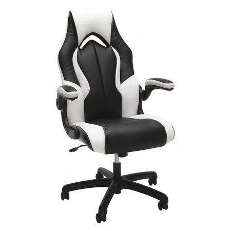 Essentials By Ofm Gaming Chair, Padded Flip-up, White ESS-3086-WHT