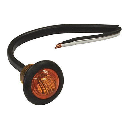 Buyers Products .75 Inch Round Marker Clearance Lights - 3 LED Amber With Stripped Leads-Retailed 5627527