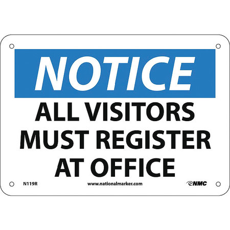 NMC Notice All Visitors Must Register At Office Sign, N119R N119R