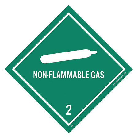 NMC Non-Flammable Gas 2 Dot Placard Label, Pk25 DL6AP
