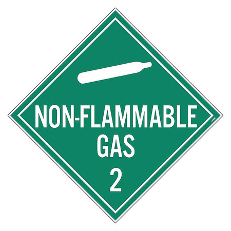 NMC Non-Flammable Gas 2 Dot Placard Sign, Material: Pressure Sensitive Vinyl DL6P