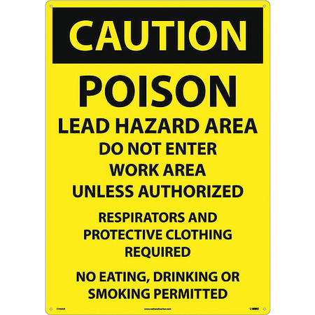 NMC Poison Lead Hazard Area Do Not Enter Wor Sign, C185AD C185AD