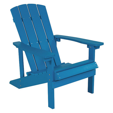Flash Furniture Blue Charlestown Adirondack Chair, Blue Wood, 29.5 W 35 H, Polystyrene, Stainless Steel Seat JJ-C14501-BLU-GG