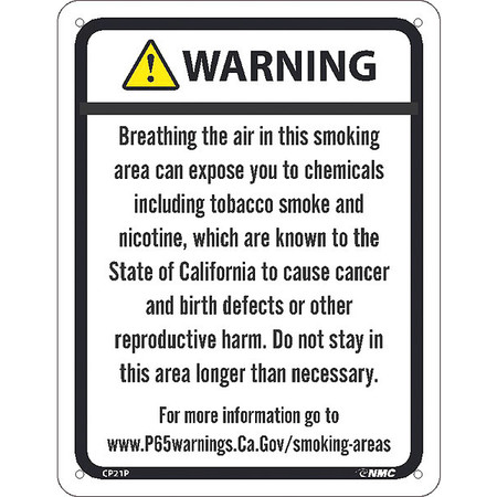 NMC Smoking Area Ca Prop65, CP21P CP21P