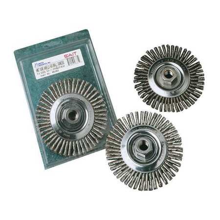 United Abrasives/Sait SAIT 06385 Threaded Regular Twist Knot Wheels (Carbon Steel), 6" Dia x .025" Wire Size x 5/8-11" Arbor, 1-Pack 06385