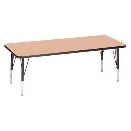 CORRELL Rectangle Adjustable Height Activity Kids School Table, 24" X 48" X 19" to 29", Fusion Maple A2448-REC-16