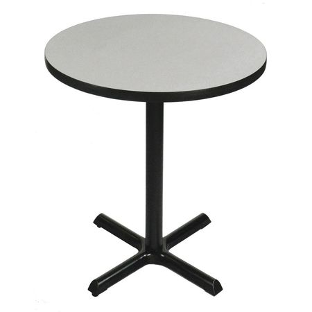 CORRELL Round Café Bistro and Breakroom Pedestal Table, 29" H, High Pressure Laminate Top, Gray Granite BXT24R-15