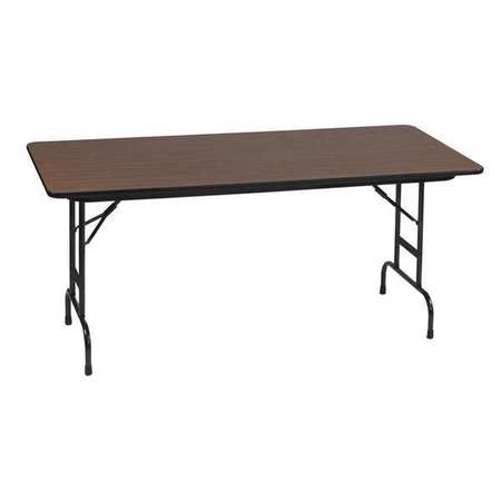 CORRELL Rectangle Commerical Adjustable Height Folding Utility Table, 30" W, 60" L, 22" to 32" H, Walnut CFA3060PX-01
