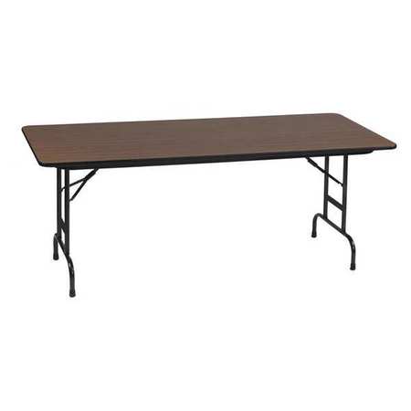 CORRELL Rectangle Commerical Adjustable Height Folding Utility Table, 30" W, 72" L, 22" to 32" H, Walnut CFA3072PX-01