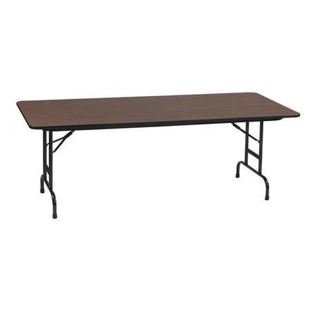 CORRELL Rectangle Commerical Adjustable Height Folding Utility Table, 30" W, 96" L, 22" to 32" H, Walnut CFA3096PX-01