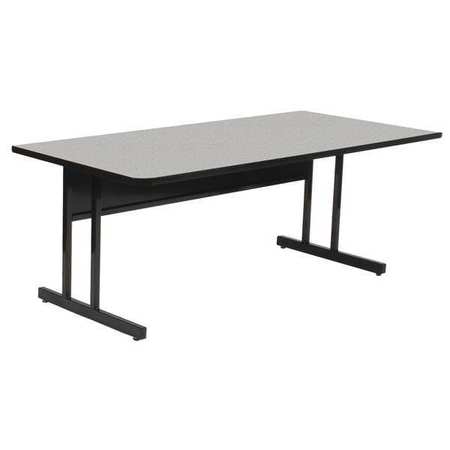 CORRELL Rectangle Computer or Training Desk Height Work Station, 24" X 60" X 29", Gray Granite WS2460M-15