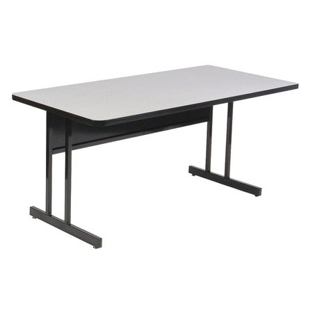 CORRELL Rectangle Computer or Training Desk Height Work Station, 24" X 48" X 29", Gray Granite WS2448-15