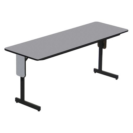 CORRELL Rectangle Panel Leg Adjustable Height Folding Seminar Training Table, 24" X 60" X 29", Gray Granite SPA2460PX-15
