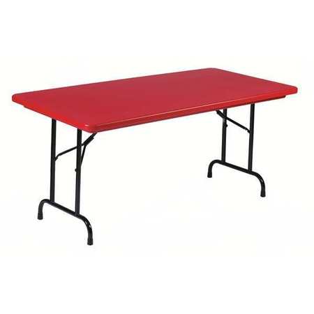 CORRELL Rectangle Heavy Duty Commerical Plastic Folding Table, 30" W, 60" L, 29" H, Blow Molded Plastic Top R3060-25