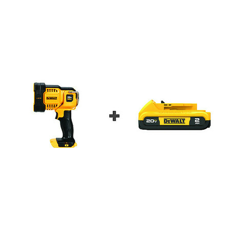 Dewalt Cordless Spotlight, 1000/90 lm, LED DCL043/DCB203