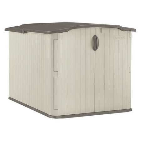 Glide Top 98 cu. ft. Resin GlideTop Horizontal Shed, Vanilla/Stoney BMS4912D