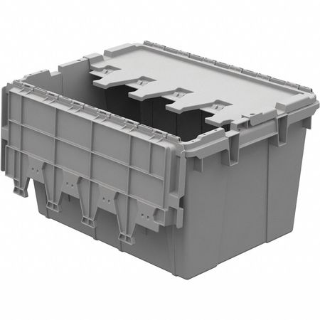 BUCKHORN Gray Attached Lid Container, High Density Polyethylene AC2115120201000