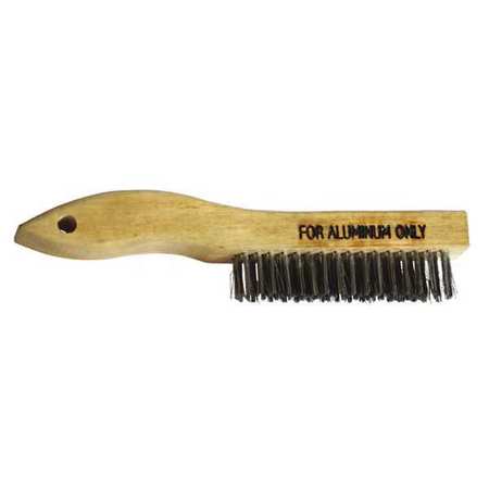 KEYSCO TOOLS Wire Cleaning Brush, 10", Stainless Steel, 4-3/4" L Handle, 5-1/4" L Brush, Wood 77699