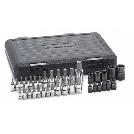 GEARWRENCH 36 Piece 1/4", 3/8" & 1/2" Drive Tamper Proof Torx®/E-Torx®/Torx® Bit Socket Set 80728