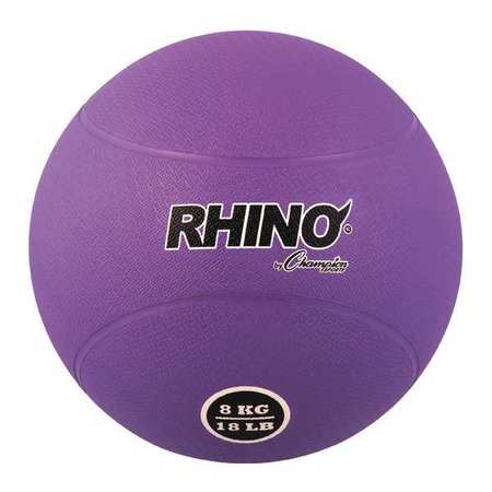 Champion Sports Rubber Medicine Ball, 9.4", 8kg, Purple RMB8