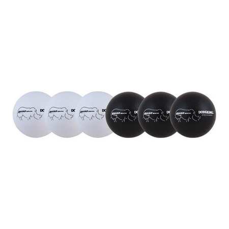 CHAMPION SPORTS Rhino Skin DodgeBall Set, 6", Blk/Wht, PK6 RXD6BWSET