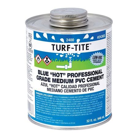 OATEY PVC Cement, Blue Turf-Tite, gal. 2424