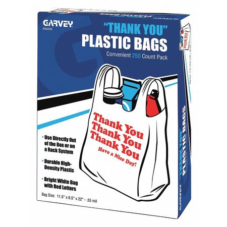Garvey Garvey, Plastic Shopping Bags, PK250 063036
