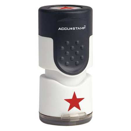 ACCU-STAMP Accustamp, Round Star, Red 030726