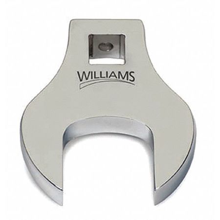 WILLIAMS 3/8" Drive, SAE 1-3/16" Crowfoot Socket Wrench, Open End Head, High Polished Chrome Finish 10713