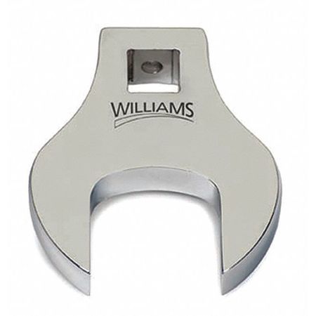 Williams 3/8" Drive, SAE 1-3/16" Crowfoot Socket Wrench, Open End Head, High Polished Chrome Finish 10713