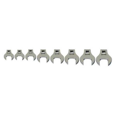 Williams 3/8" Drive Crowfoot Wrench Set, 3/8" D, 17-24mm, 8pcs., Metric, 8 pcs, Open End 10791