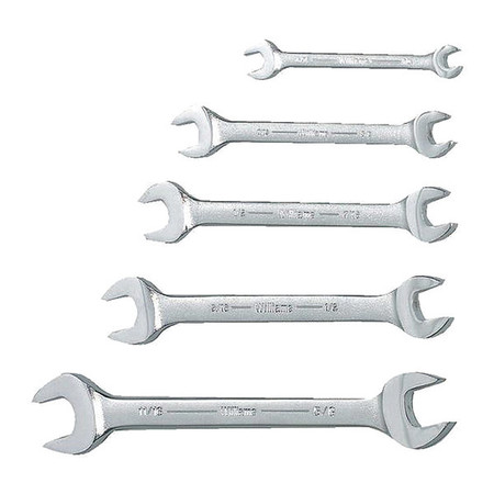 WILLIAMS Williams Open End Wrench Set, 5 pcs., Satin Chrome WS-1705A