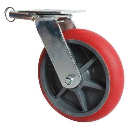 METALTECH Polyurethane Caster w/Wheel Lock, 8" I-DCC8RL