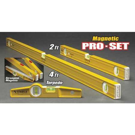 Stabila Magnetic Torpedo Pro-Set, 2Ft and 4 ft. 80A-2M-29924