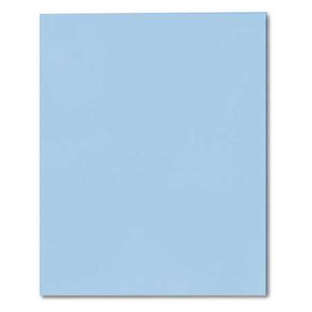 ROARING SPRING Case of Light Blue Paper Pocket Folders, 11.75"x9.5", Twin Pockets hold 25 sht each, 11 pt tag board 50124cs