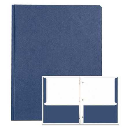 KABOOM Case of Dark Blue Pocket Folders w/Prongs, 11.75"x9.5", Twin Pockets hold 25 sht ea, 11 pt tag board 54121cs