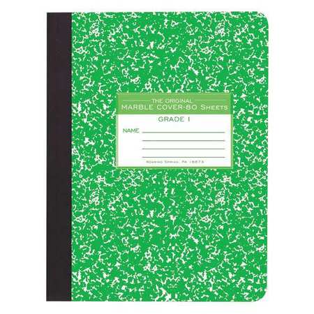 ROARING SPRING Case of Green Marble Comp Notebooks, Grade 1 Skip Line Ruled, 80 sht 15# White Paper, 9.75"x7.75" 97225cs