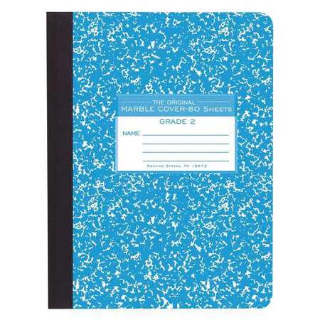 ROARING SPRING Case of Blue Marble Composition Notebooks, Grade 2 Skip Line Ruled, 80 sht, 9.75"x7.75" 97226cs