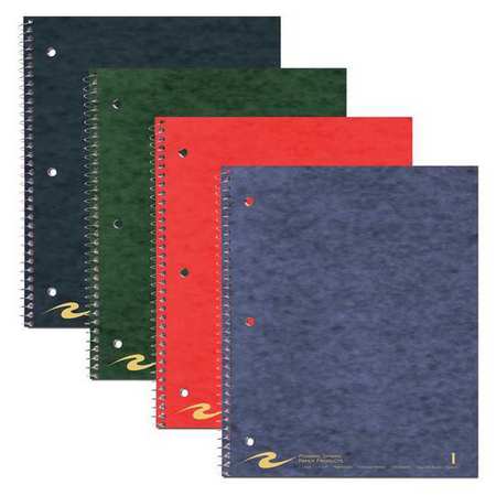 ROARING SPRING Case of Wirebound Notebooks, 11"x9", 1 Subject, 1 Pkt, 100 sht, College Rule w/margin, Asstd. Colors 11354cs