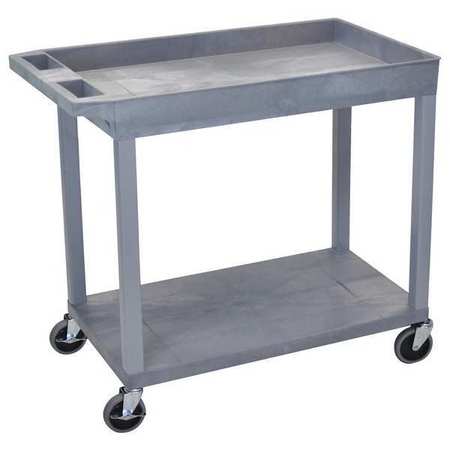 LUXOR Cart, 1 Tub n 1 Flat Shelf, 18"x32", High Density Polyethylene (Shelf), Polyvinyl Chloride (Leg) EC12-G