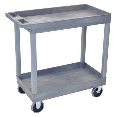 LUXOR Deep Shelf Utility Cart, High Density Polyethylene (Shelf), Polyvinyl Chloride (Leg), 500 lb. EC11HD-G
