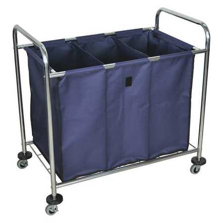 LUXOR Laundry Cart, Navy Canvas Bag, w/Dividers HL15
