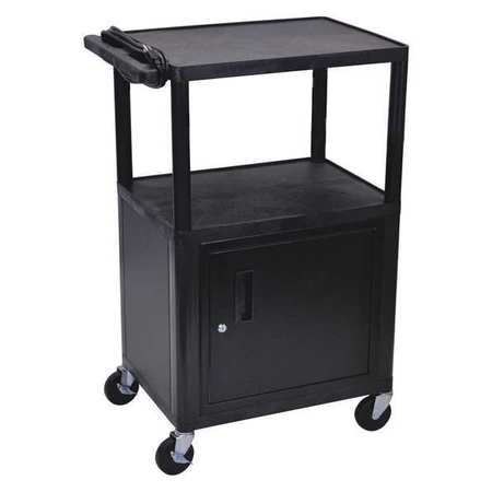 LUXOR Endura, (3) Shelf A/V Cart, w/Cabinet LE42C-B